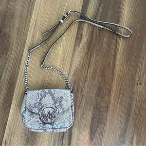 Michael Kors gray snakeskin Crossbody handbag